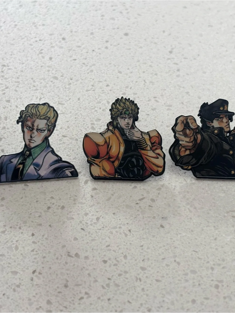 Anime Character Enamel Pin Set - Orange, Black, Cream